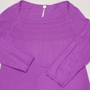 MARGARET OLEARY PURPLE PULLOVER SWEATER CASHMERE/SILK RARE FIND WOMEN'S SIZE XS